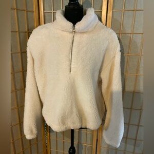 VENUS Cream Sherpa Half-Zip Teddy Jacket